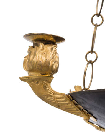 A SWEDISH ORMOLU AND PATINATED-BRONZE FOUR-LIGHT CHANDELIER - photo 2