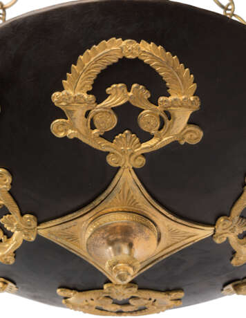 A SWEDISH ORMOLU AND PATINATED-BRONZE FOUR-LIGHT CHANDELIER - photo 3