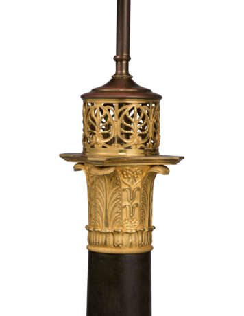 A LARGE NORTH EUROPEAN ORMOLU AND PATINATED-BRONZE CANDELABRUM, MOUNTED AS A LAMP - фото 2