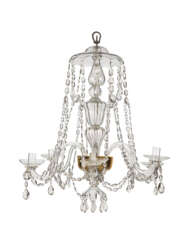 A BOHEMIAN BAROQUE CUT AND MOULDED-GLASS SIX-LIGHT CHANDELIER