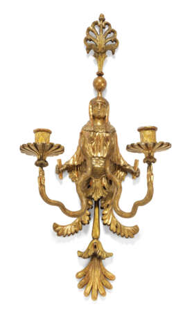 A PAIR OF NORTH EUROPEAN GILTWOOD TWIN-BRANCH WALL-LIGHTS - photo 3