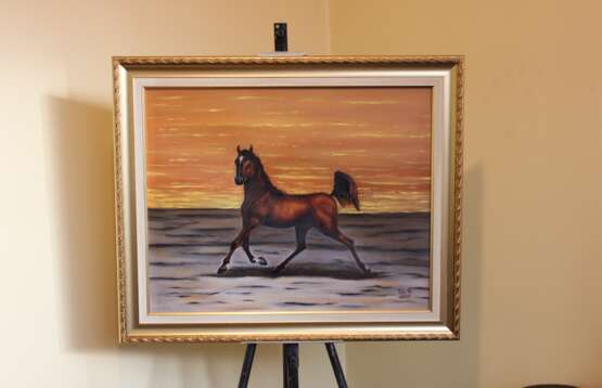 Peinture «Attaché à son cheval.», Toile, Peinture à l'huile, Réalisme, Animaliste, 2020 - photo 3