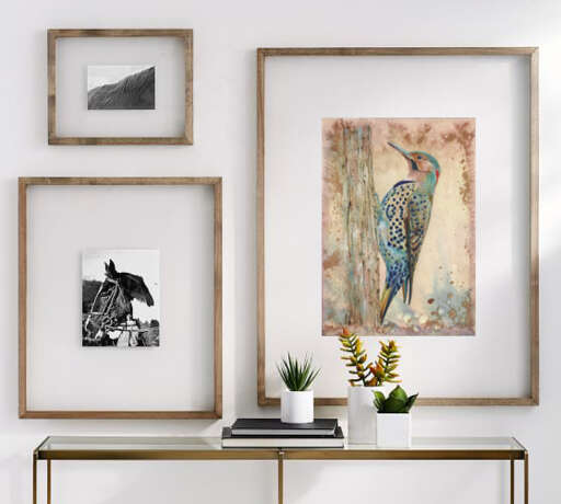 Zeichnung „Vogel des Glücks. Bild, Handarbeit, 2020 Autor - Natalia Мишарева“, Papier, Gemischte Technik, Realismus, Animalistisches, 2020 - Foto 1