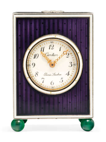 Cartier. BELLE EPOQUE ENAMEL, EMERALD AND DIAMOND CLOCK, CARTIER - photo 1