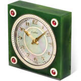 Cartier. ART DECO NEPHRITE JADE, RUBY, ENAMEL AND MOTHER-OF-PEARL CLOCK, CARTIER - фото 3