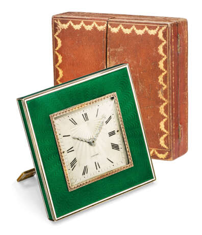 Cartier. EARLY 20TH CENTURY ENAMEL, IVORY AND DIAMOND CLOCK, CARTIER - Foto 2