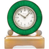 Cartier. EARLY 20TH CENTURY ENAMEL AND AGATE CLOCK, CARTIER - photo 1