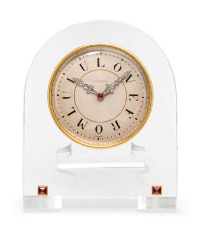 Cartier. ART DECO ROCK CRYSTAL, RUBY AND DIAMOND CLOCK, CARTIER - photo 1