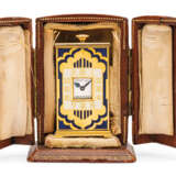 Cartier. ART DECO ENAMEL AND GOLD 'ALTAR' DESK CLOCK, CARTIER - Foto 4