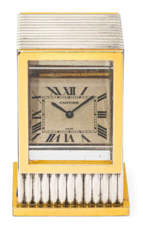 Cartier. SILVER AND GOLD PRISM TRAVEL CLOCK, CARTIER - Foto 1