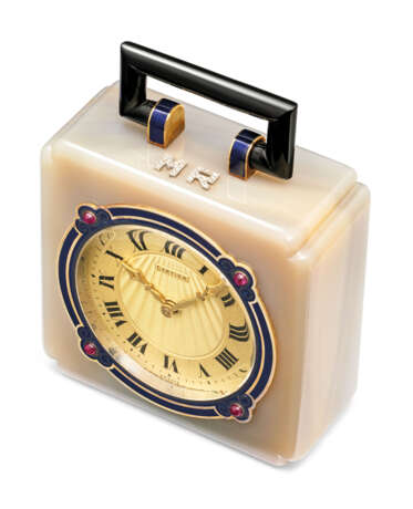 Cartier. ART DECO AGATE AND RUBY CLOCK, CARTIER - photo 3