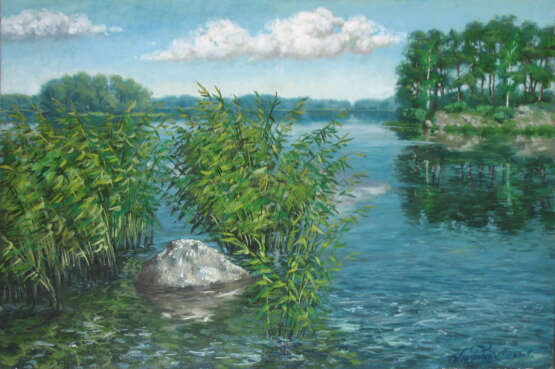 Painting “Sunny on the lake”, Canvas, Oil paint, Realist, Landscape painting, 2005 - photo 1