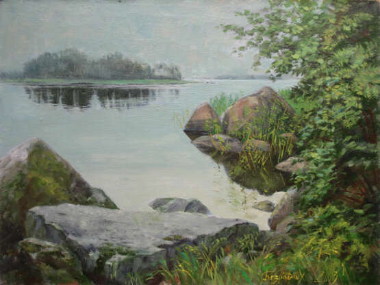 Белая ночь Canvas Oil paint Realism Landscape painting 2013 - photo 1