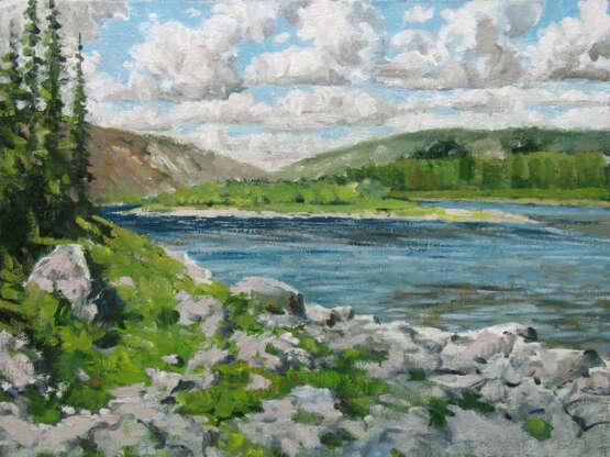 Painting “the upper Kozhim river”, Canvas, Oil paint, Realist, Landscape painting, 2015 - photo 1