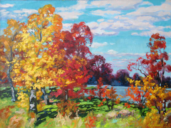 Painting “Autumn”, Canvas, Oil paint, Realist, Landscape painting, 2016 - photo 1