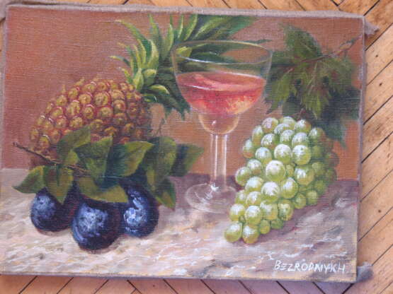 Painting “with pineapple”, Canvas, Oil paint, Realist, Still life, 2004 - photo 1