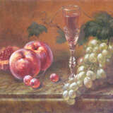Painting “peaches and cherries”, Canvas, Oil paint, Realist, Still life, 2006 - photo 1