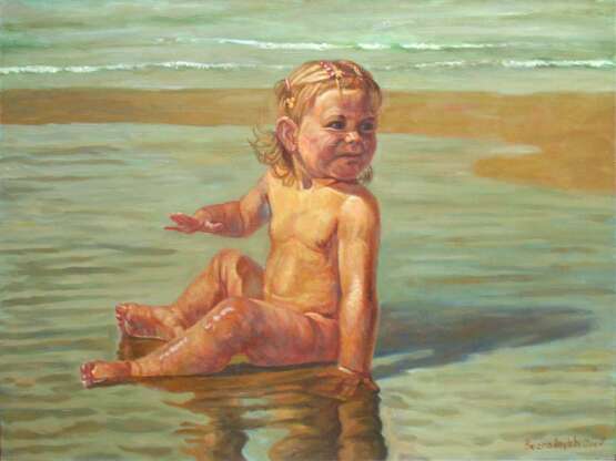 Painting “baby”, Canvas, Oil paint, Realist, Everyday life, 2007 - photo 1