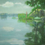 Painting “fishermen”, Oil paint, Realist, Landscape painting, 2005 - photo 1