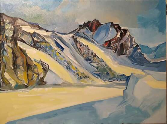 Gemälde „Chimbulak“, Leinwand, Ölfarbe, Impressionismus, Landschaftsmalerei, 2018 - Foto 1
