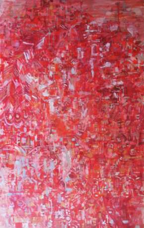 Painting “Crimson ring”, Canvas, Oil paint, Avant-gardism, Landscape painting, 1990 - photo 1