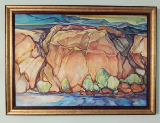 Gemälde „Charyn Canyon Pass“, Leinwand, Ölfarbe, Impressionismus, Landschaftsmalerei, 2005 - Foto 2