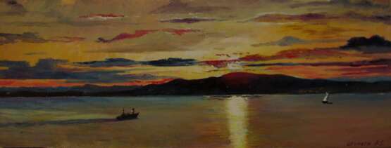 Морской пейзаж Canvas Oil paint Socialist realism Marine art 1980-90 - photo 1
