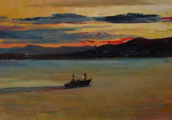Морской пейзаж Leinwand Ölfarbe Sozialistischer Realismus Marinemalerei 1980-90 - Foto 3