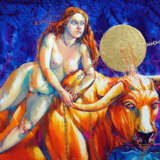 Painting “The Abduction Of Europa. A Golden Bull. Canvas , gouache, gold leaf, 90x120 2016.”, Canvas, Acrylic paint, Romanticism, Mythological, 2016 - photo 2
