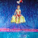 Gemälde „Träne des Kindes 120х150,Leinwand, Gouache, Blattgold, das Jahr 2015.“, Leinwand, Acrylfarbe, Romantik, Mythologisches, 2015 - Foto 1