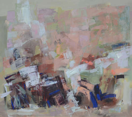 Painting “Confluences”, Canvas, Oil paint, Abstractionism, Landscape painting, 2003 - photo 1