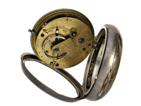 Taschenuhr: feine englische Taschenuhr mit Kette und Schnecke sowie Champlevé-Zifferblatt, signiert Jolly, Hallmarks 1881 - Foto 2