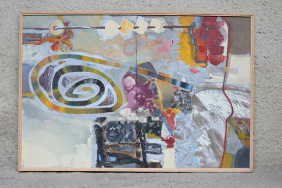 Painting “When? where? why?”, Canvas, Oil paint, Abstractionism, Landscape painting, 2012 - photo 2