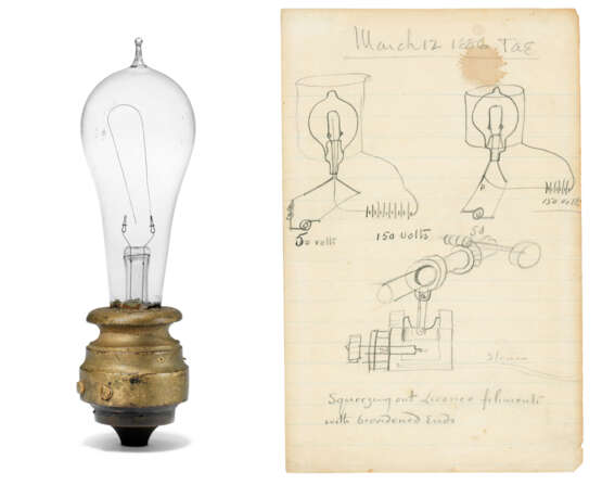 Edison works on his lightbulb - photo 1