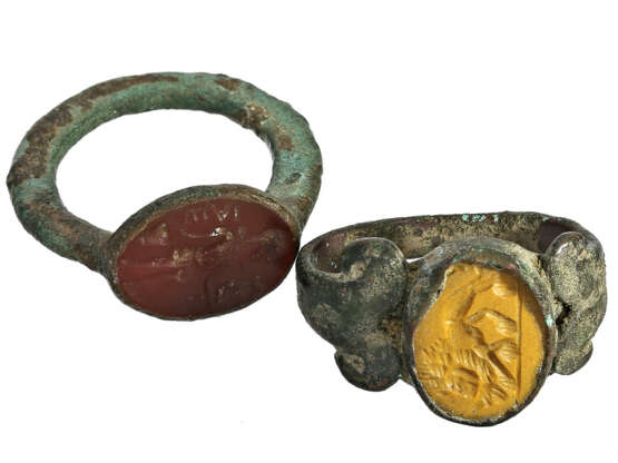 Ring: seltene und sehr alte Siegelringe, vermutlich aus der Antike - Foto 1