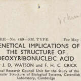 'Genetical implications' of their DNA discovery: a unique galley proof - Foto 1