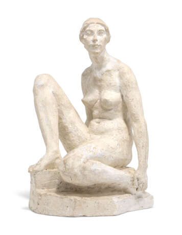 A PLASTER MODEL OF A SEATED NUDE - фото 1