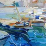 Лодки. Будва  /  Boats. Budwa Canvas Oil paint Impressionism Marine art 2019 - photo 1