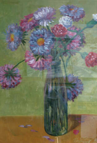 Painting “asters”, Cardboard, Oil paint, Realist, Still life, 2006 - photo 1