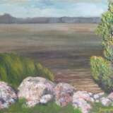 Gemälde „Finster . See“, Karton, Ölfarbe, Realismus, Landschaftsmalerei, 2006 - Foto 1