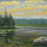 Painting “morning”, Cardboard, Oil paint, Realist, Landscape painting, 2008 - photo 1