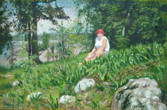 Gemälde „Maiglöckchen auf der Insel“, Siehe Beschreibung, Realismus, Landschaftsmalerei, 2014 - Foto 1