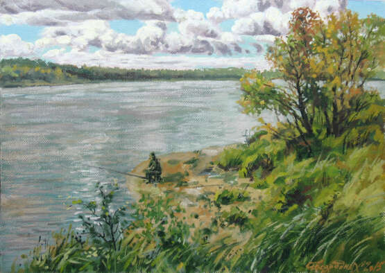 Painting “river fishwives”, Oil paint, Realist, Landscape painting, 2015 - photo 1
