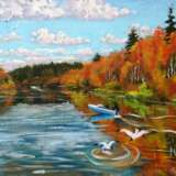 Painting “Autumn on the river”, Oil paint, Realist, Landscape painting, 2016 - photo 1