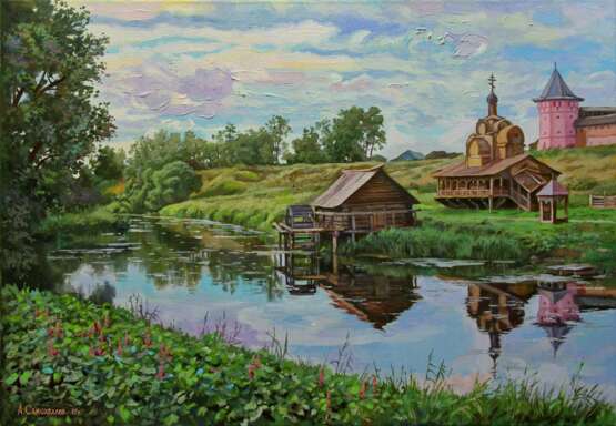Painting “In Suzdal”, Canvas, Oil paint, Realist, Landscape painting, Russia, 2017 - photo 1