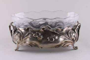 The fruit bowl in the style of modernization. Silver.