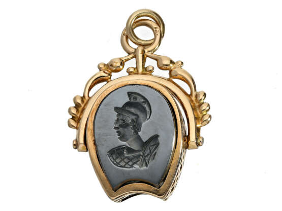 Taschenuhren-Zubehör/Anhänger: Uhrenketten-Siegelanhänger, antik, Roségold, Goldpunze Wien - фото 1