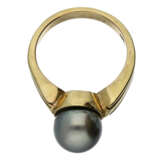 Ring: sehr massiver Goldschmiedering mit feiner Tahitiperle - Foto 2