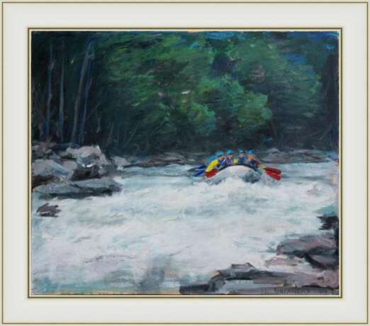 Painting “Rafting”, Canvas, Oil paint, Expressionist, Landscape painting, 2019 - photo 3