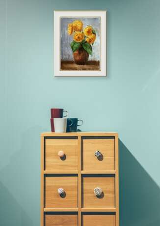 Gemälde „Sunflowers“, Leinwand, Ölfarbe, Realismus, Stillleben, 2019 - Foto 2